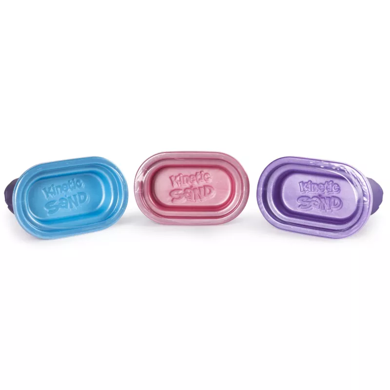 Spin Master Kinetic Sand Shimmer Sand areia de brincar, embalagem de 3, 340 g, a partir dos 3 anos