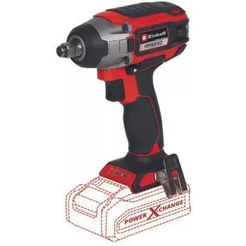 Einhell IMPAXXO 18/230 Professional chave de impacto a bateria, 18 V, 1/2 polegada, 2900 rpm, 400 Nm, sem escovas, Power X-Change, sem bateria e carregador, vermelho/preto