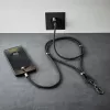 Cabo de pescoço para telefone com carregamento USB-C Intenso 60W carregamento rápido comprimento ajustável 1,65m nylon preto