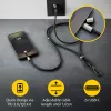 Cabo de pescoço para telefone com carregamento USB-C Intenso 60W carregamento rápido comprimento ajustável 1,65m nylon preto