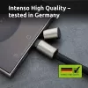 Cabo de pescoço para telefone com carregamento USB-C Intenso 60W carregamento rápido comprimento ajustável 1,65m nylon preto