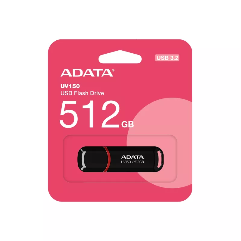 Pen drive ADATA UV150 512 GB USB Type-A 3.2 Gen 1 (3.1 Gen 1) preto, vermelho