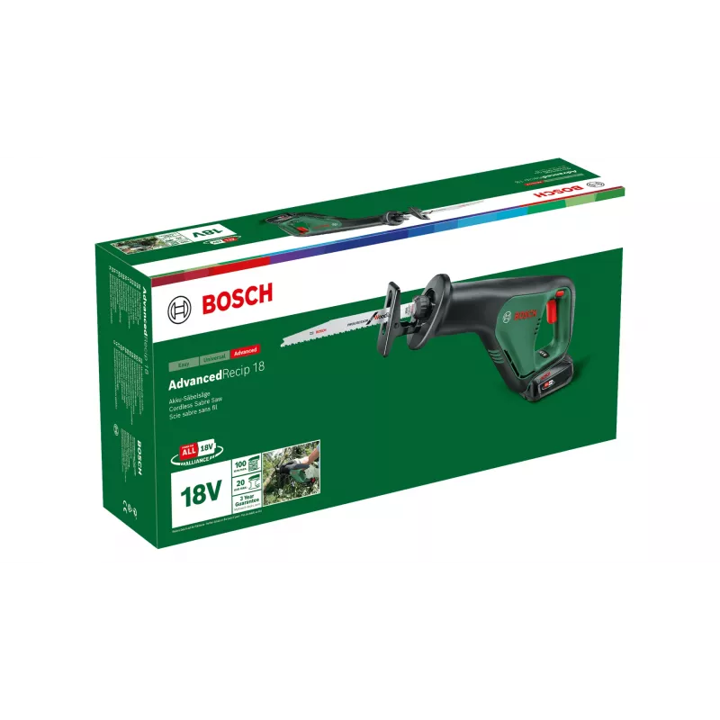 Bosch AdvancedRecip 18 300 spm preto, verde