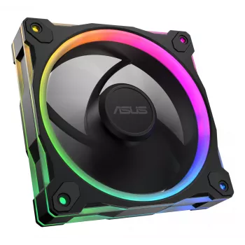 Ventoinha ASUS Prime MR120 ARGB Reverse preto 12 cm rolamento de deslizamento