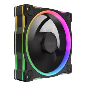 Ventoinha ASUS Prime MR120 ARGB Reverse preto 12 cm rolamento de deslizamento