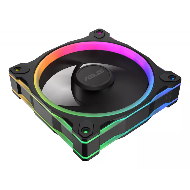 Ventoinha ASUS Prime MR120 ARGB Reverse preto 12 cm rolamento de deslizamento