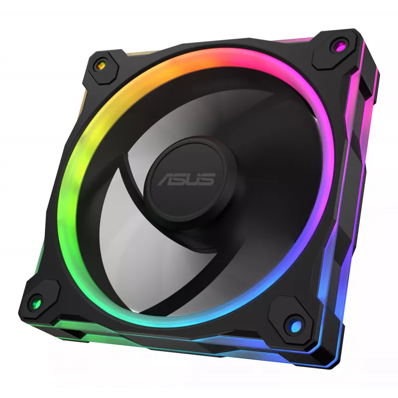 Ventoinha ASUS Prime MR120 ARGB Reverse preto 12 cm rolamento de deslizamento