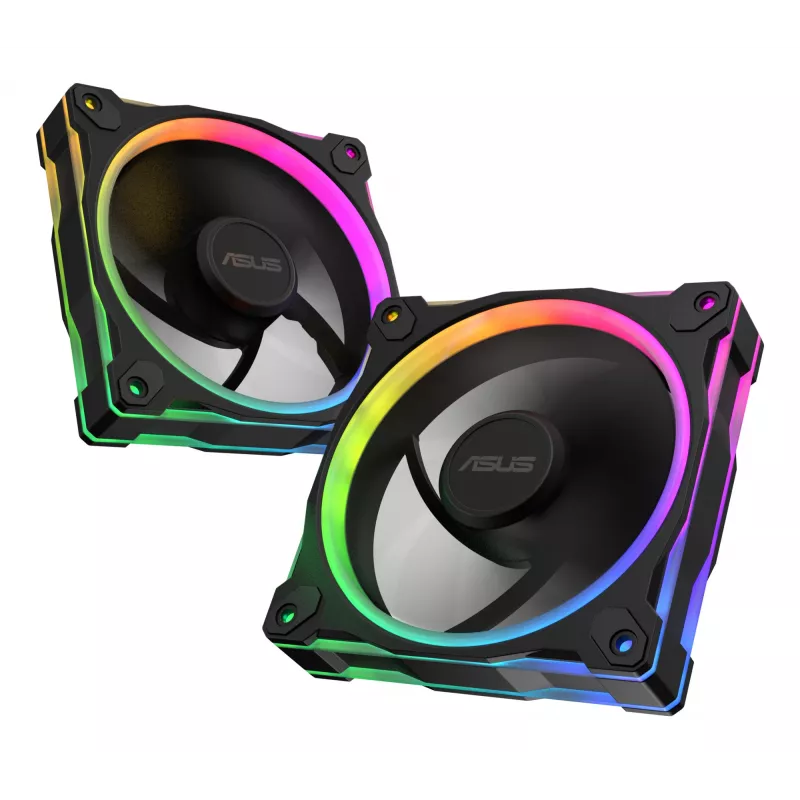 Ventoinha ASUS Prime MR120 ARGB Reverse preto 12 cm rolamento de deslizamento