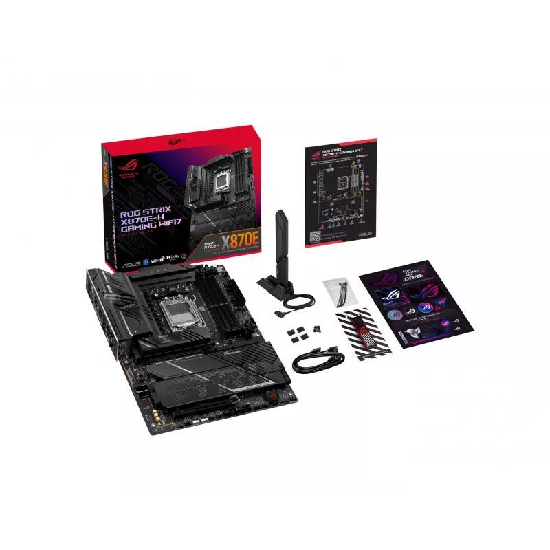 Placa-mãe ASUS ROG STRIX X870E-H GAMING WIFI7 ATX Socket AM5 DDR5, 256GB, Wi‑Fi 7, 5Gb Ethernet