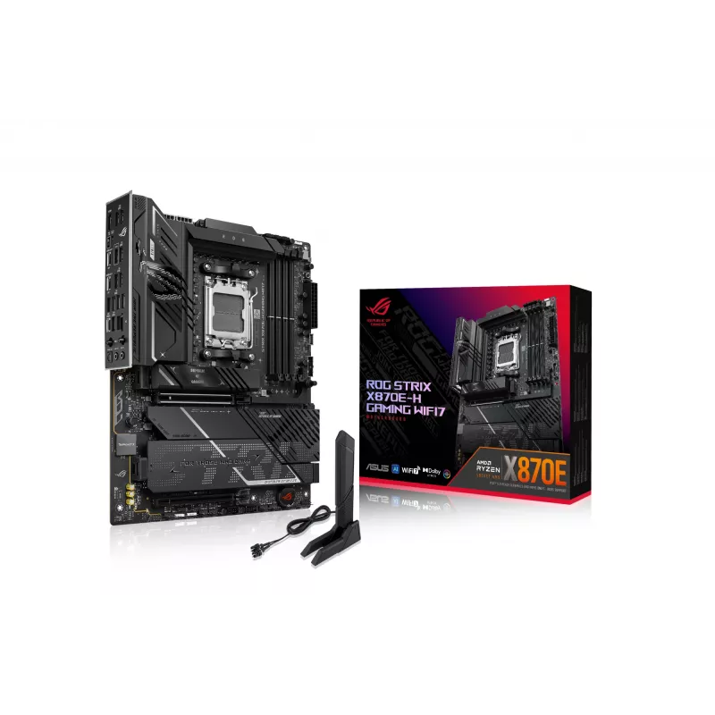 Placa-mãe ASUS ROG STRIX X870E-H GAMING WIFI7 ATX Socket AM5 DDR5, 256GB, Wi‑Fi 7, 5Gb Ethernet