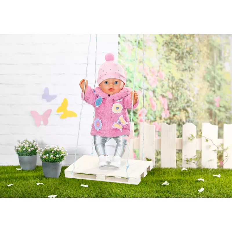 Conjunto de roupa para boneca BABY born Conjunto de casaco rosa 43 cm dobrável