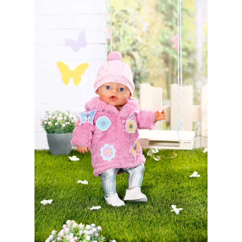 Conjunto de roupa para boneca BABY born Conjunto de casaco rosa 43 cm dobrável