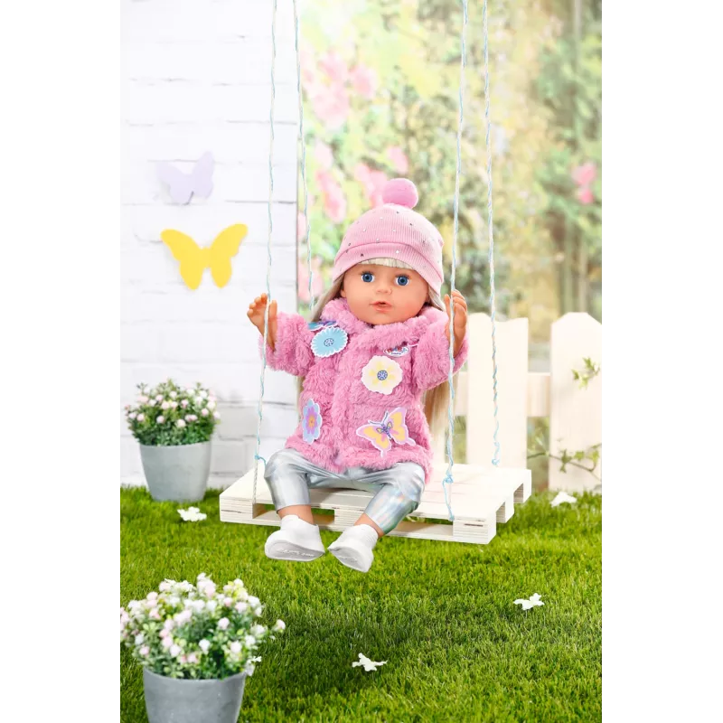 Conjunto de roupa para boneca BABY born Conjunto de casaco rosa 43 cm dobrável