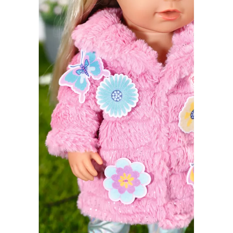 Conjunto de roupa para boneca BABY born Conjunto de casaco rosa 43 cm dobrável
