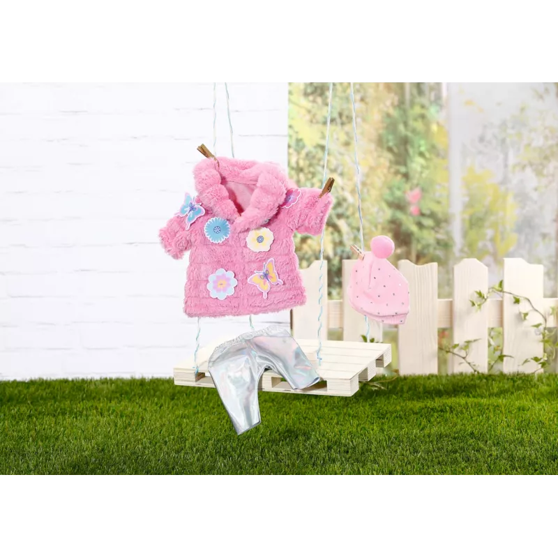 Conjunto de roupa para boneca BABY born Conjunto de casaco rosa 43 cm dobrável