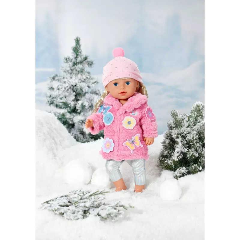 Conjunto de roupa para boneca BABY born Conjunto de casaco rosa 43 cm dobrável