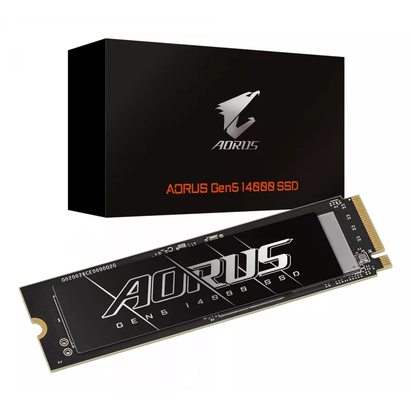 SSD M.2 NVMe GIGABYTE AORUS Gen5 14000 — 4 TB, PCIe 5.0, leitura 14100 MB/s, escrita 12600 MB/s