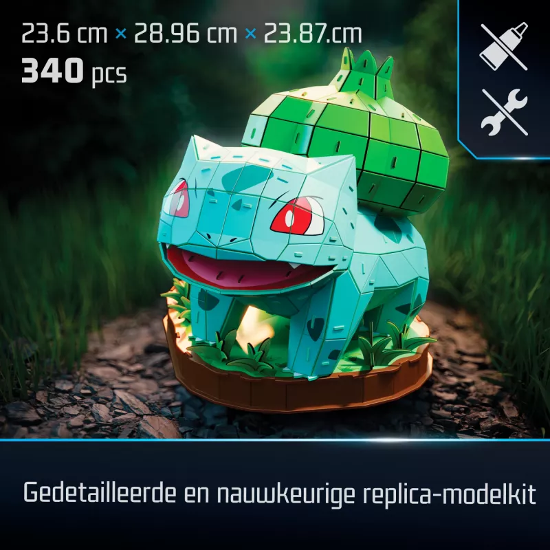 Spin Master 4D Build Pokémon Bulbasaur kit de modelismo 3D 6075062, a partir dos 12 anos