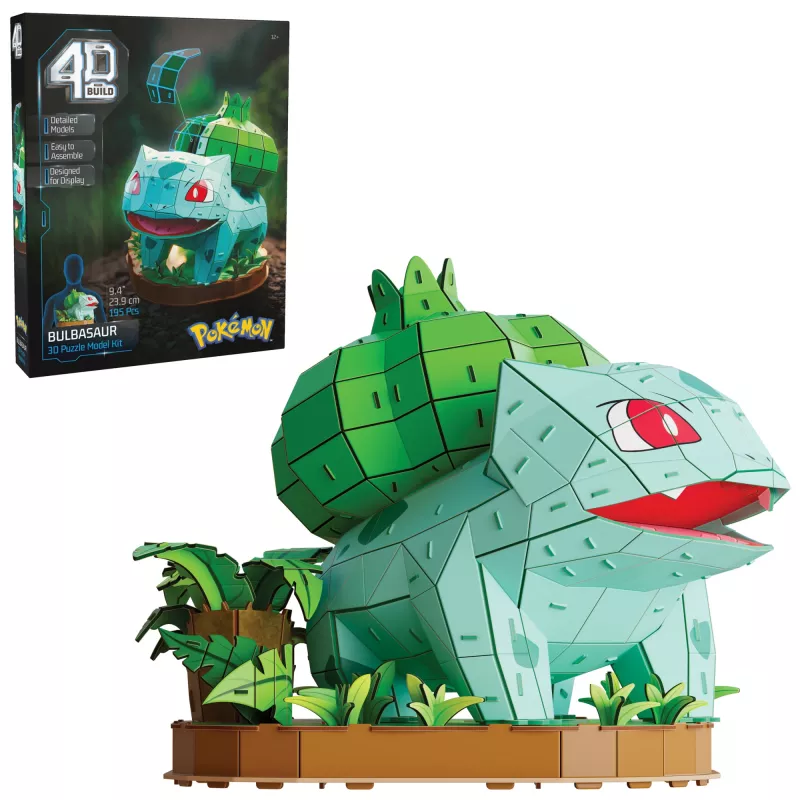 Spin Master 4D Build Pokémon Bulbasaur kit de modelismo 3D 6075062, a partir dos 12 anos