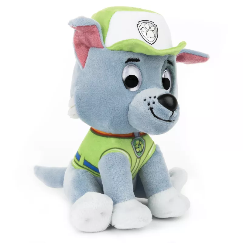 PAW Patrol GUND Peluche oficial Rocky com o uniforme típico de reciclagem, peluche a partir de 1 ano, 15 cm