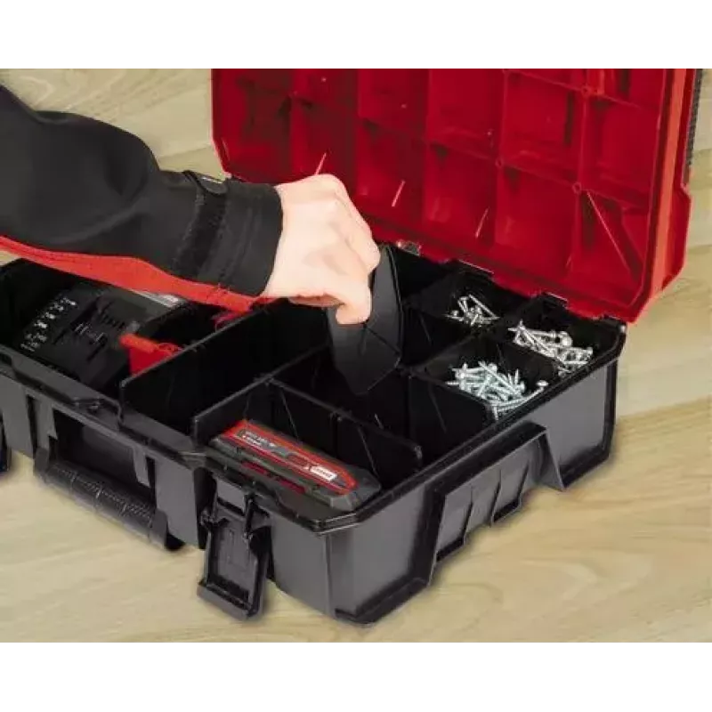 Caixa de peças pequenas Einhell E-Case S-F Polipropileno Preto Vermelho 42x28x9,5 cm