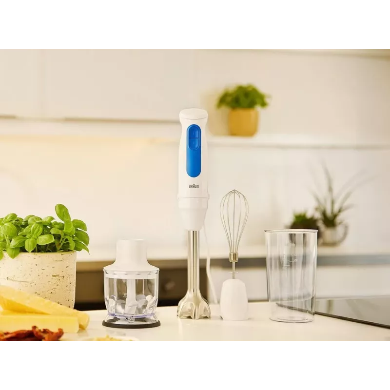 Batedeira Braun Household MultiQuick 3 MQ30202M, 900 W, branco/azul, com picadora e batedor de varas