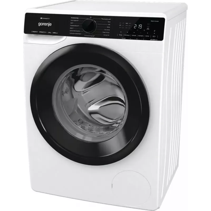 Gorenje WPNA94A1TS máquina de lavar roupa de carga frontal 9 kg, 1400 rpm, ConnectLife Wi-Fi, branco/preto