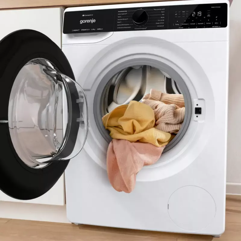 Gorenje WPNA94A1TS máquina de lavar roupa de carga frontal 9 kg, 1400 rpm, ConnectLife Wi-Fi, branco/preto