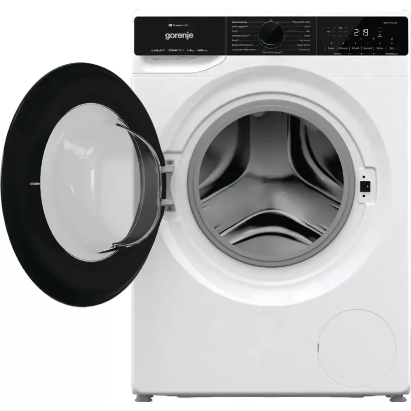Gorenje WPNA94A1TS máquina de lavar roupa de carga frontal 9 kg, 1400 rpm, ConnectLife Wi-Fi, branco/preto