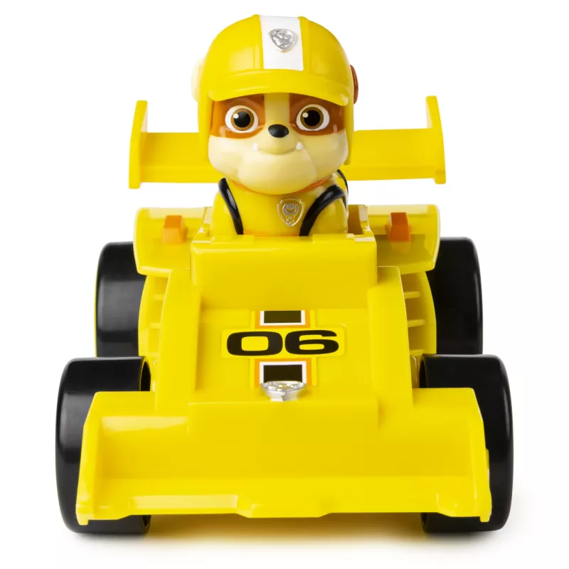 PAW Patrol , Ready, Race, Rescue Veículo Rubble’s Race & Go Deluxe com som, para crianças a partir de 3 anos