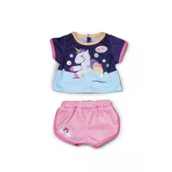 Pijama curto de unicórnio BABY born 43cm roupa de noite para boneca