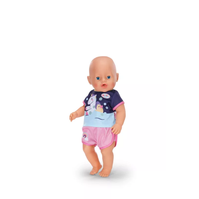 Pijama curto de unicórnio BABY born 43cm roupa de noite para boneca