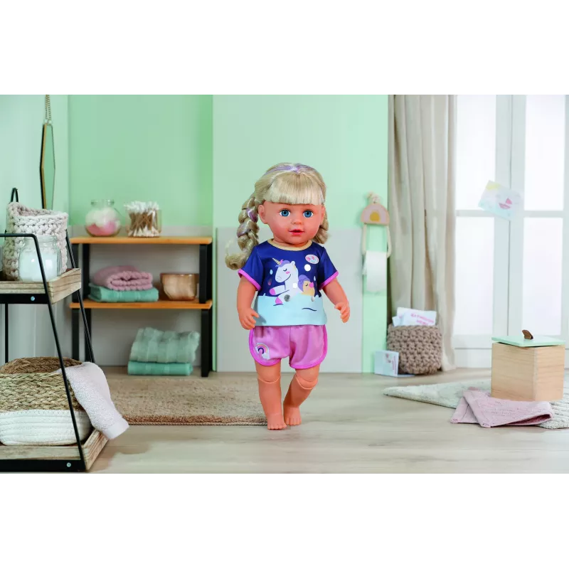 Pijama curto de unicórnio BABY born 43cm roupa de noite para boneca