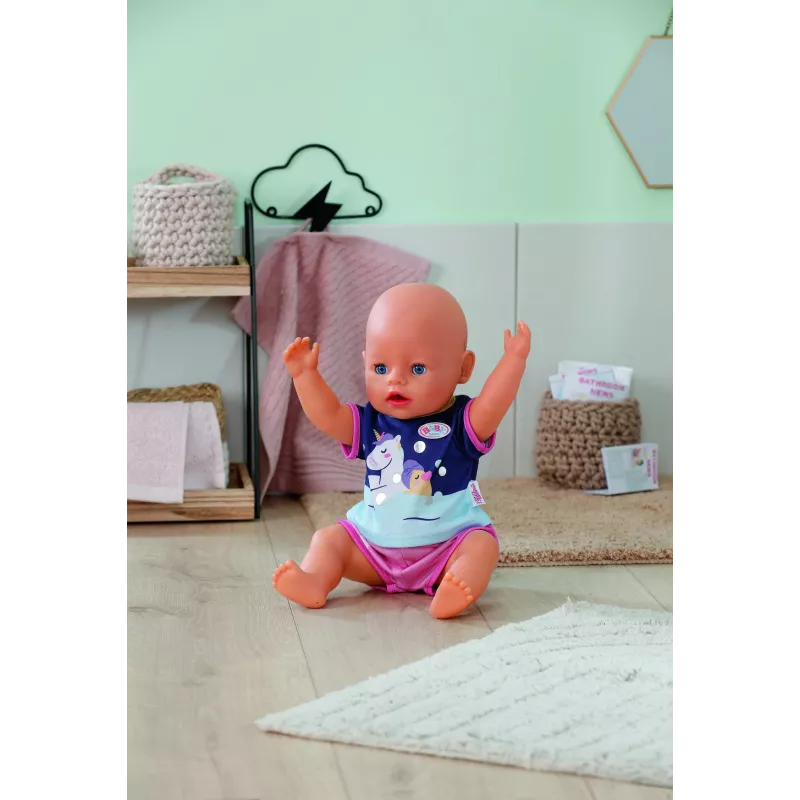 Pijama curto de unicórnio BABY born 43cm roupa de noite para boneca