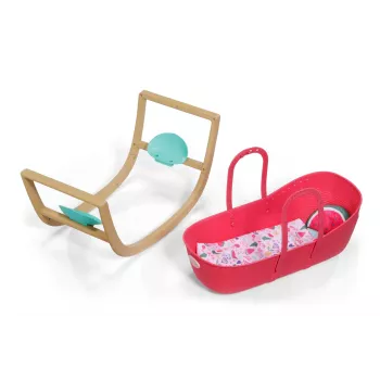 Berço para bonecas zapf creation BABY born 3-in-1 Pinplay — mobiliário para bonecas, berço/cama/saco de transporte convertível