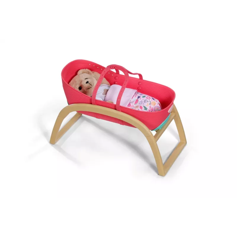 Berço para bonecas zapf creation BABY born 3-in-1 Pinplay — mobiliário para bonecas, berço/cama/saco de transporte convertível