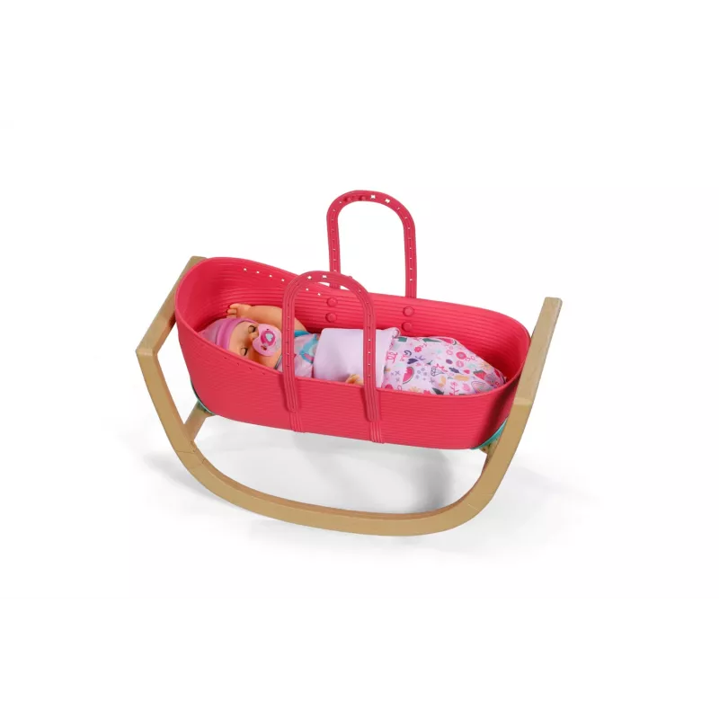 Berço para bonecas zapf creation BABY born 3-in-1 Pinplay — mobiliário para bonecas, berço/cama/saco de transporte convertível