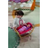 Berço para bonecas zapf creation BABY born 3-in-1 Pinplay — mobiliário para bonecas, berço/cama/saco de transporte convertível