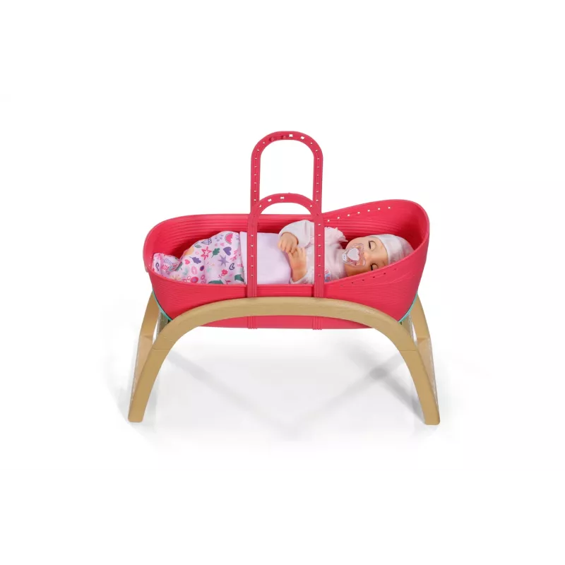 Berço para bonecas zapf creation BABY born 3-in-1 Pinplay — mobiliário para bonecas, berço/cama/saco de transporte convertível