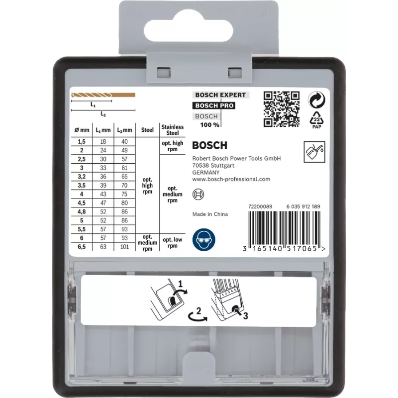 Conjunto de brocas Bosch HSS broca helicoidal Cobalt 2607019926