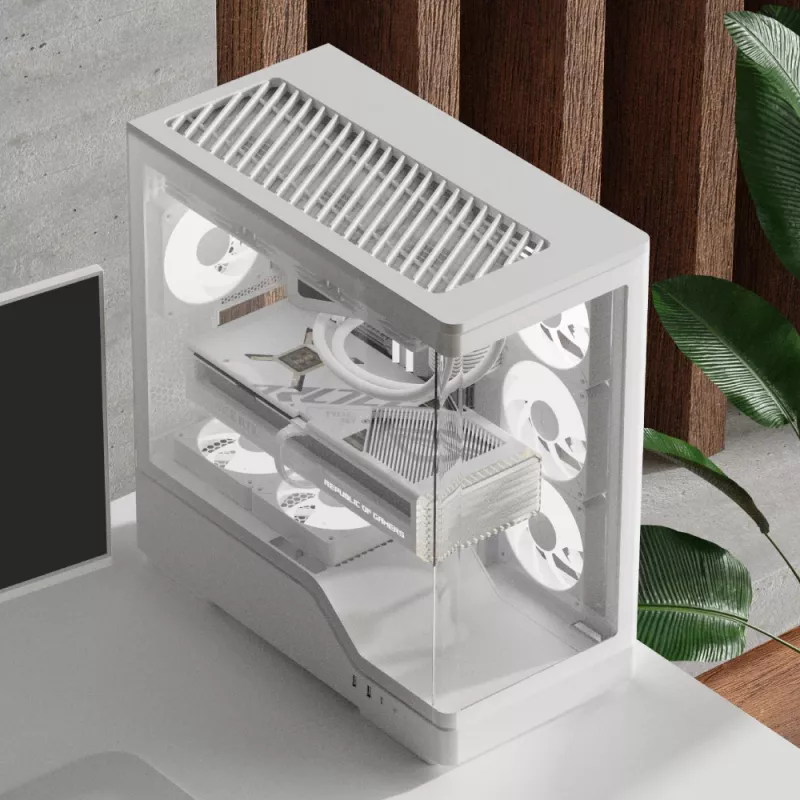 Caixa de PC AEROCOOL caixa Midi P500A branco — caixa Midi-Tower ATX, superfície branca