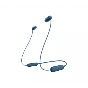 Headset Sony WI-C100 sem fios In-Ear chamadas/música Bluetooth azul