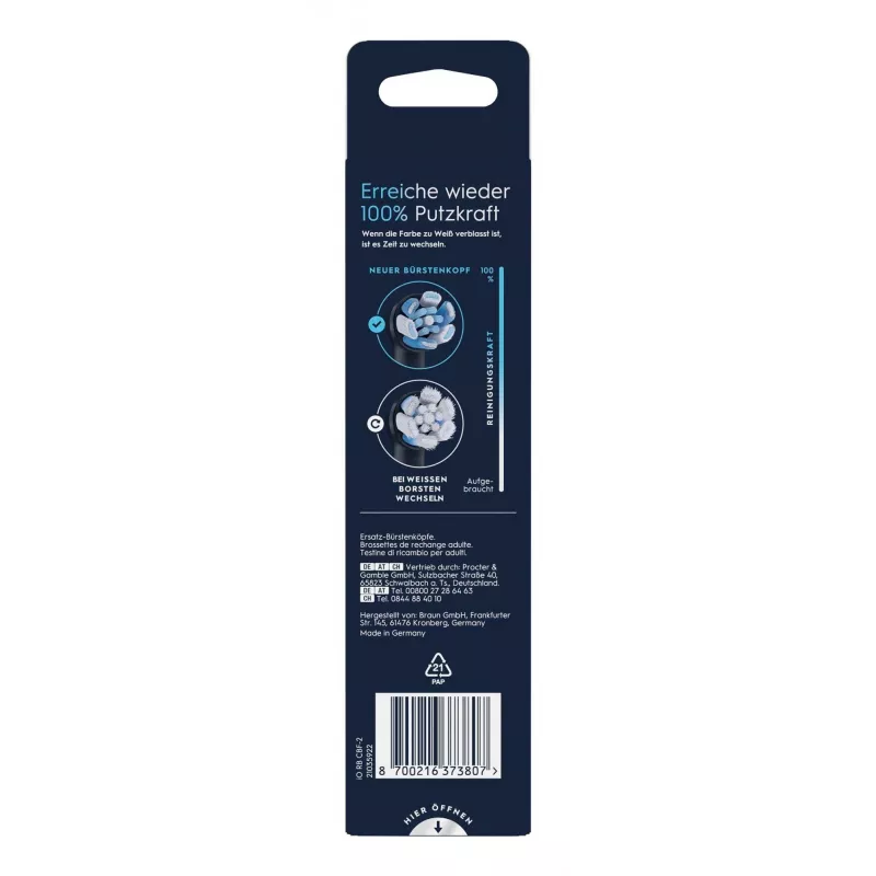 Oral-B iO Ultimate Clean cabeças de escova de dentes, 2 unid., pretas