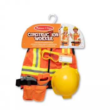 Melissa & Doug Conjunto de disfarce de trabalhador da construção civil (6 peças)