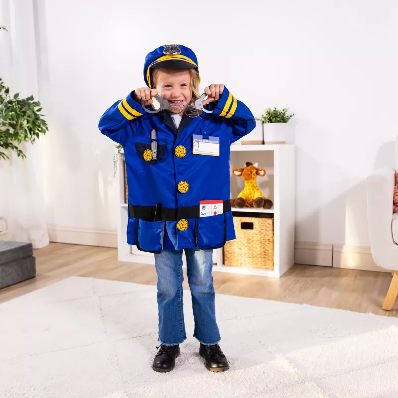 Melissa & Doug MPP RLP PoliceOfficerCstmRlplySet GML Fancy disfarce criança unissexo uniforme