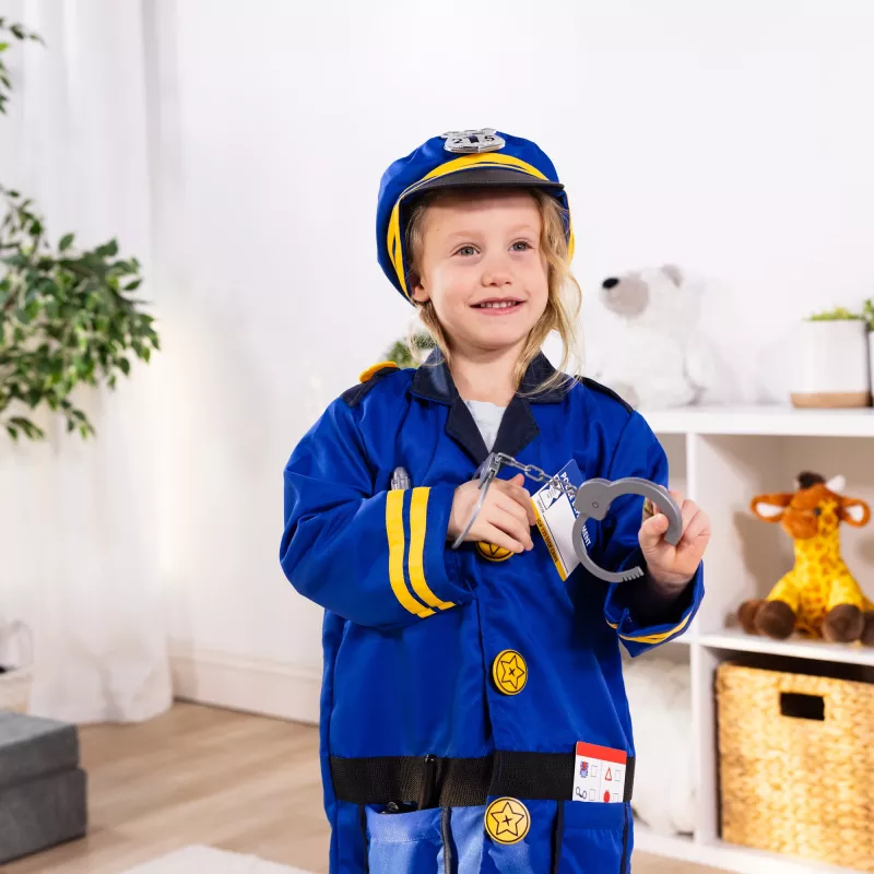 Melissa & Doug MPP RLP PoliceOfficerCstmRlplySet GML Fancy disfarce criança unissexo uniforme