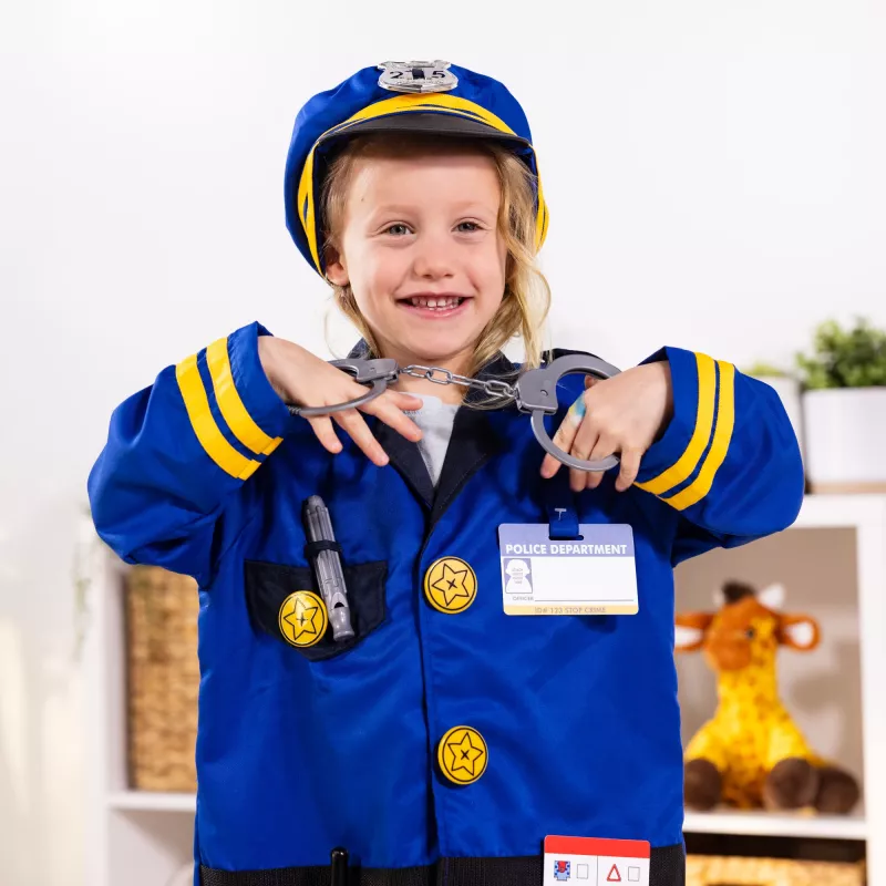 Melissa & Doug MPP RLP PoliceOfficerCstmRlplySet GML Fancy disfarce criança unissexo uniforme