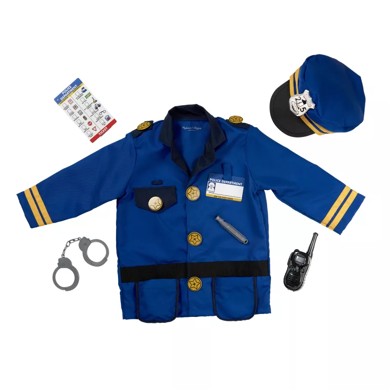 Melissa & Doug MPP RLP PoliceOfficerCstmRlplySet GML Fancy disfarce criança unissexo uniforme