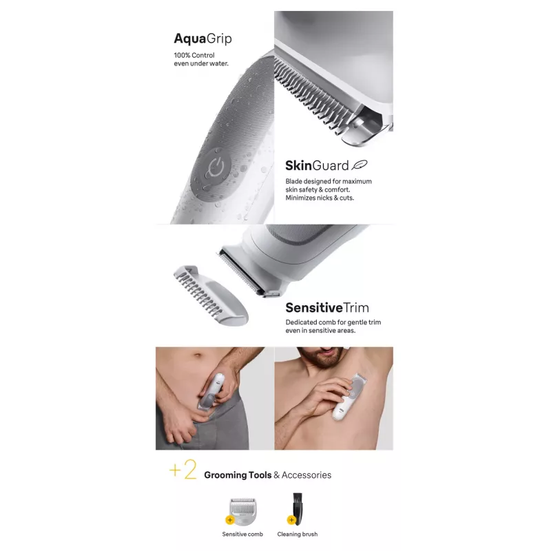 Aparador de pelos corporais BRAUN BG 5500 244787 — aparador de pelos corporais à prova de água recarregável