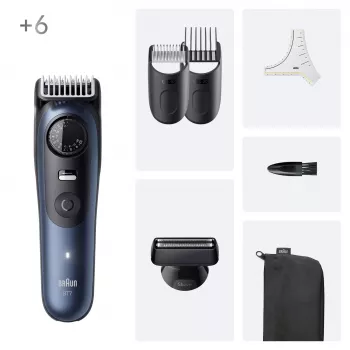 Braun BeardTrimmer 7 BT7520 bateria 40 2 cm molhado e seco preto, azul